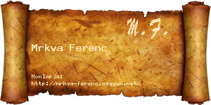 Mrkva Ferenc névjegykártya